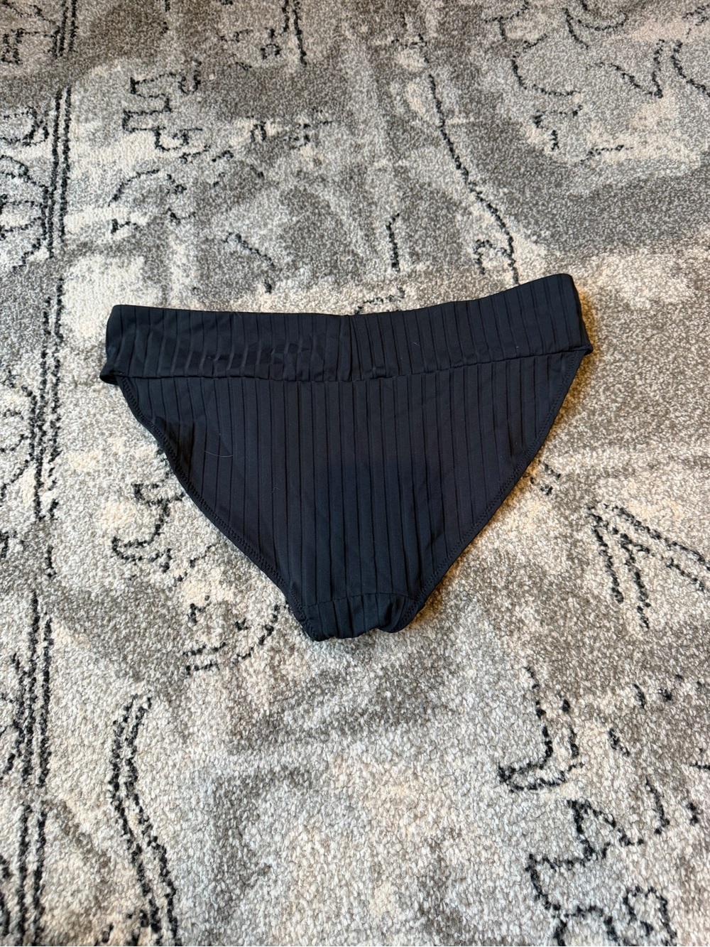 Black Ribbed Bikini Bottoms - Picture 2 of 3